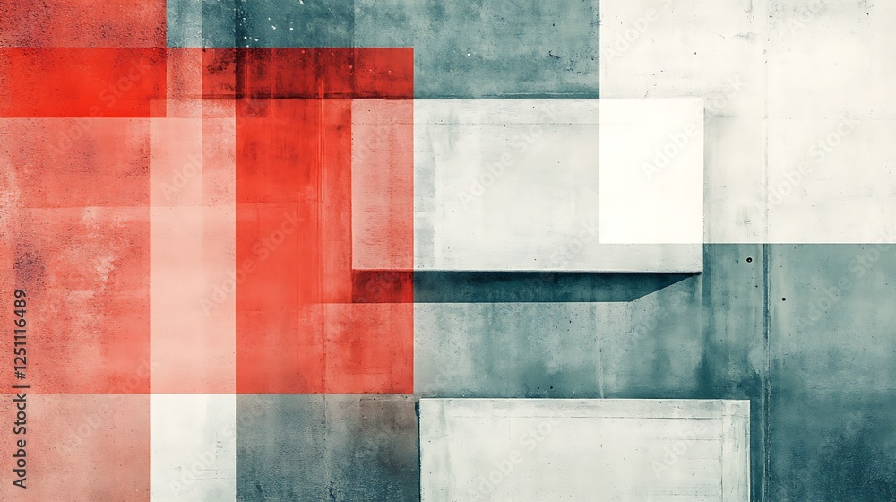 Abstract Concrete Wall Geometric Red Overlay Design Abstract Concrete Wall Geometric Red Overlay Design