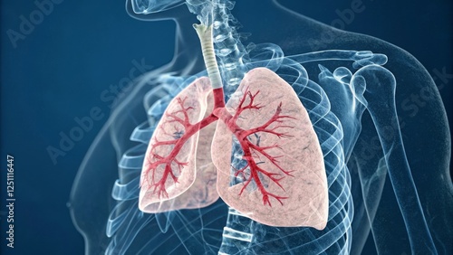 Wallpaper Mural Anatomical illustration of human lungs with detailed vascular structure. Torontodigital.ca