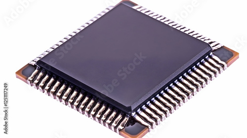 Wallpaper Mural Close-up of a square integrated circuit chip on a circuit board.  Possible use Educational material or technical documentation Torontodigital.ca