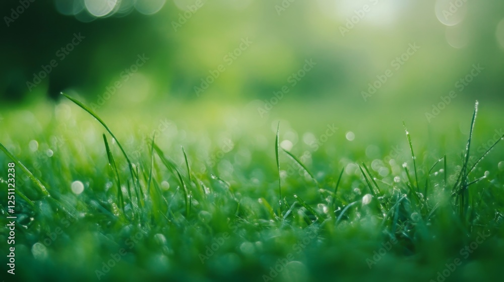Fototapeta premium Creating calmness defocused green grass texture outdoor garden digital art natural environment close-up tranquility