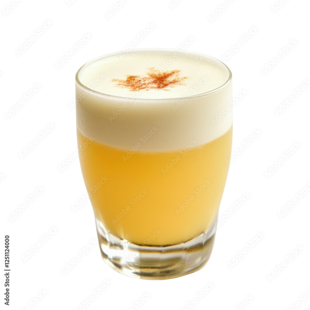 A Pisco Sour Drink isolated on white or transparent background A Pisco Sour Drink isolated on white or transparent background