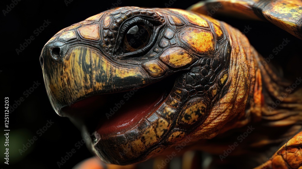 Red-foot Tortoise Close-up Studio Shot Red-foot Tortoise Close-up Studio Shot