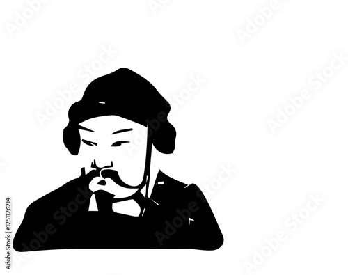 Cengiz Han Portrait Sketch Drawing