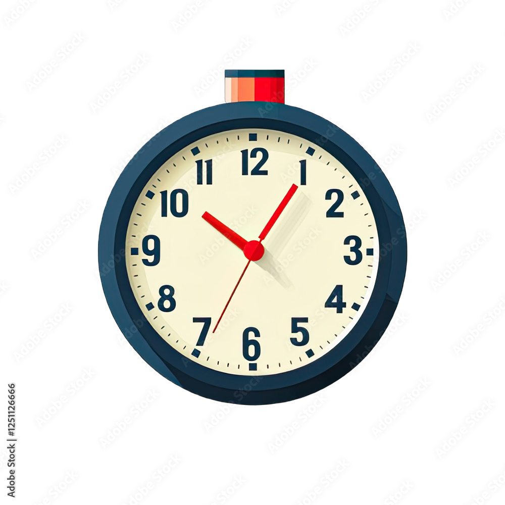 A flat design icon of a countdown clock with bold numbers, symbolizing the New Year, on a white background. A flat design icon of a countdown clock with bold numbers, symbolizing the New Year, on a white background.
