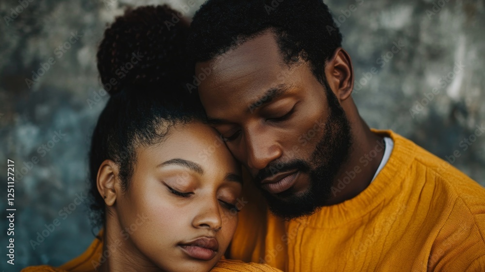 Depressed African American Couple, Generative AI Depressed African American Couple, Generative AI