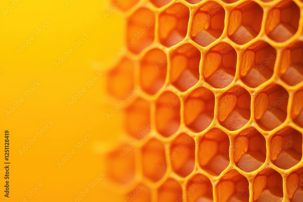A close-up view of a honeycomb structure, showcasing its intricate hexagonal patterns and golden-yellow hues. A close-up view of a honeycomb structure, showcasing its intricate hexagonal patterns and golden-yellow hues.