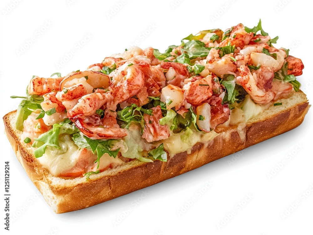 Delicious Lobster Roll Sandwich on Toasted Bread with Fresh Green Salad Delicious Lobster Roll Sandwich on Toasted Bread with Fresh Green Salad