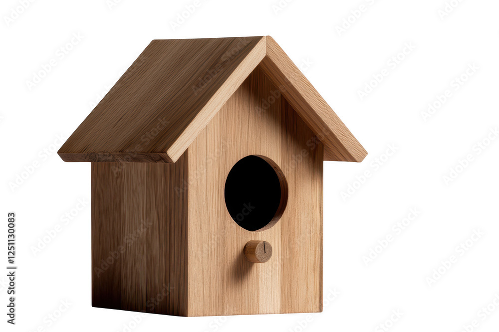 Classic wooden birdhouse on transparent background Classic wooden birdhouse on transparent background