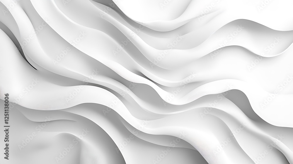 Obraz premium Abstract White Waves Flowing Softly Elegant Design