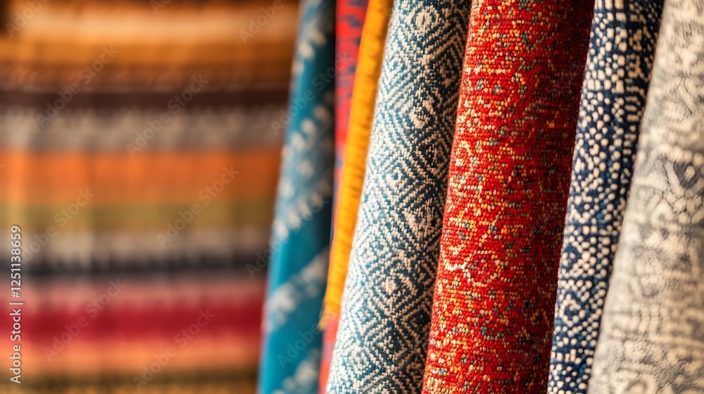 Colorful Fabric Textures Background - Bohemian Colorful Fabric Textures Background - Bohemian