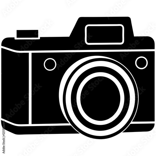 Camera vector silhouette illustration