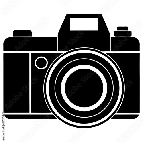 Camera vector silhouette illustration