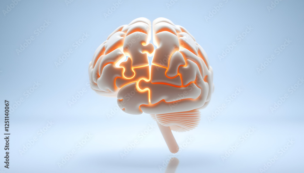 Mental health and problems with memory. A missing piece of the brain puzzle. Brain shaped white jigsaw puzzle on transparent background, Backlit. with white shades Mental health and problems with memory. A missing piece of the brain puzzle. Brain shaped white jigsaw puzzle on transparent background, Backlit. with white shades
