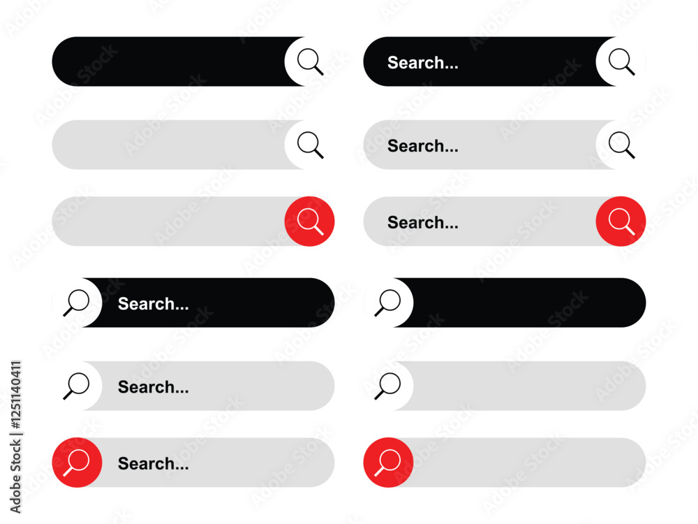 Search bar icon isolated on white background. www search bar icon. Simple search bar as part of user interface design vector Search bar icon isolated on white background. www search bar icon. Simple search bar as part of user interface design vector