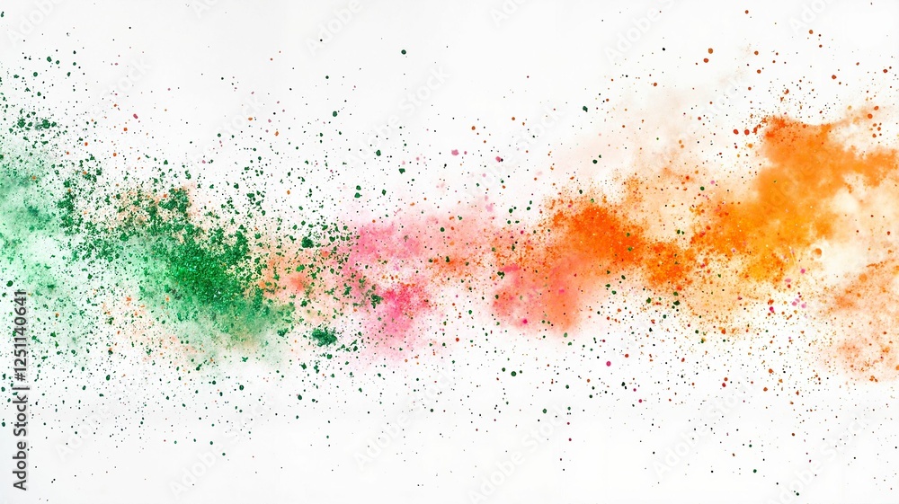 Obraz premium Colorful powder explosion creating vibrant patterns, celebration of joy