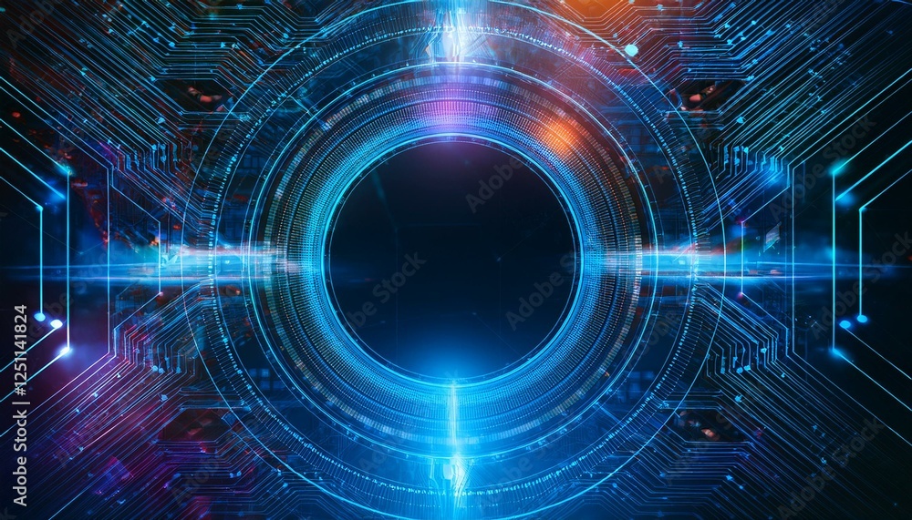 Fototapeta premium Abstract Technology Background with Glowing Circle
