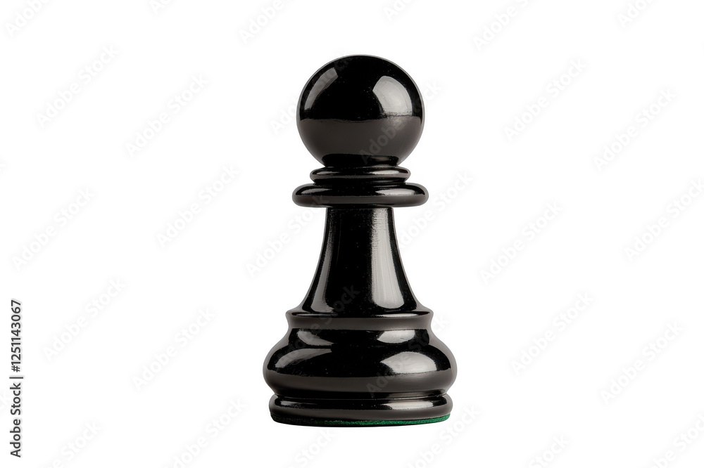 Black pawn standing on transparent background Black pawn standing on transparent background