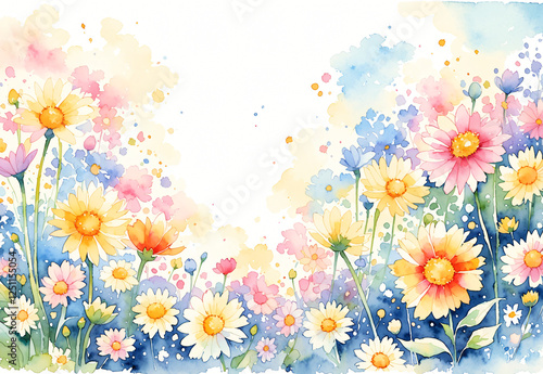 watercolor flowers background