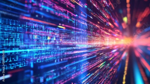 Wallpaper Mural Moving through a tunnel of light. Futuristic, technology, future Torontodigital.ca