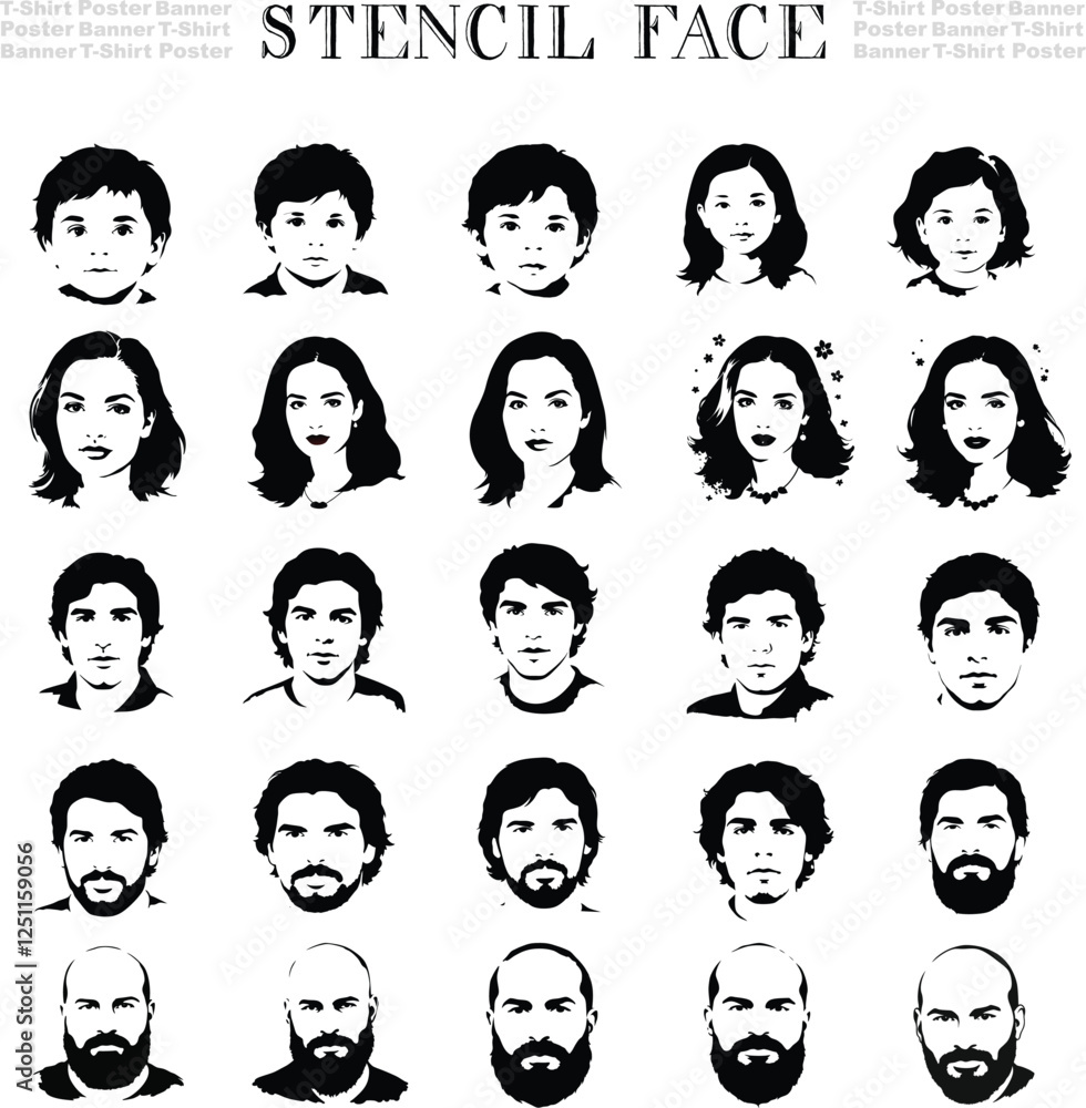 Bold and Minimalist Vector Faces for T-Shirt Stencil Design
Bold and Minimalist Vector Faces for T-Shirt Stencil Design