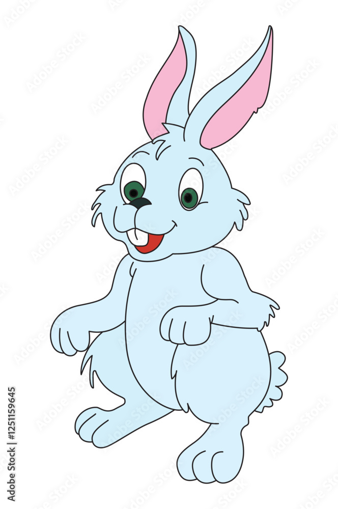 Obraz premium A rabbit smiling vector illustration