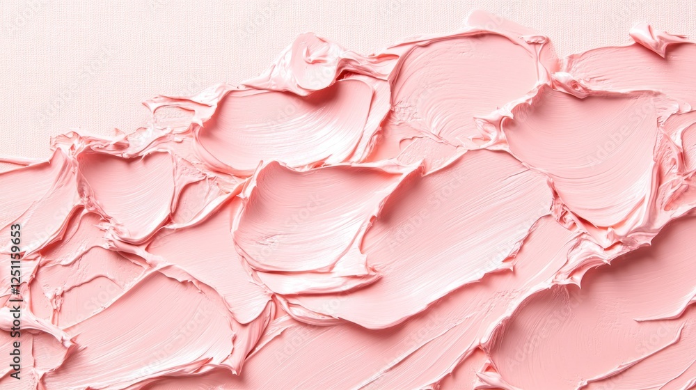 Smooth pink paint texture spread across a canvas surface Smooth pink paint texture spread across a canvas surface