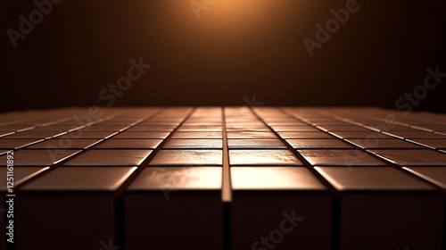 Abstract metal blocks, geometric pattern, illuminated surface photo