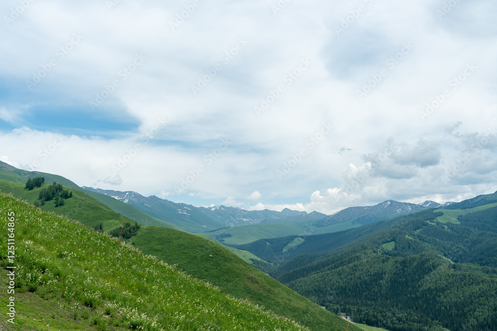 Naklejka premium Scenery of Yunxiao Peak in Altay, Xinjiang Uygur Autonomous Region, China
