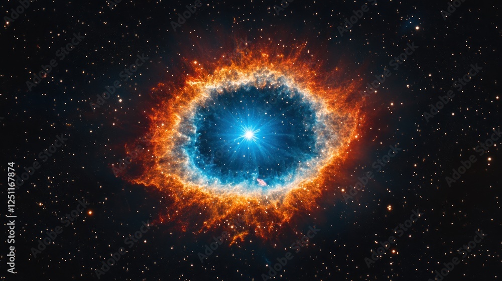 Stunning Nebula with Bright Star at Center in Space Stunning Nebula with Bright Star at Center in Space