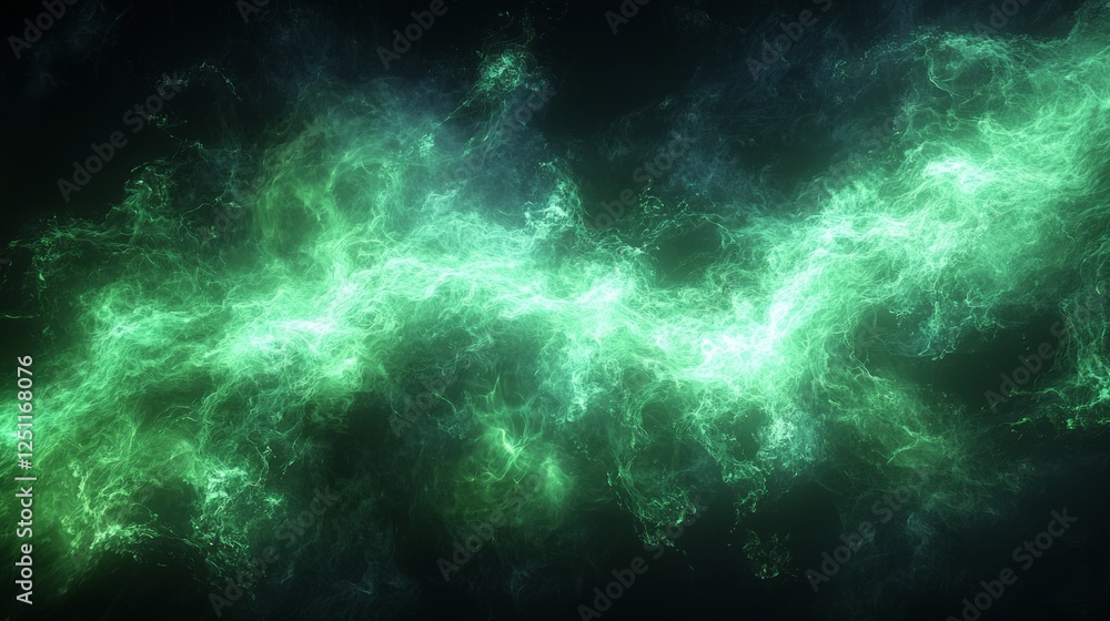 Fototapeta premium Abstract swirling green and teal energy flow