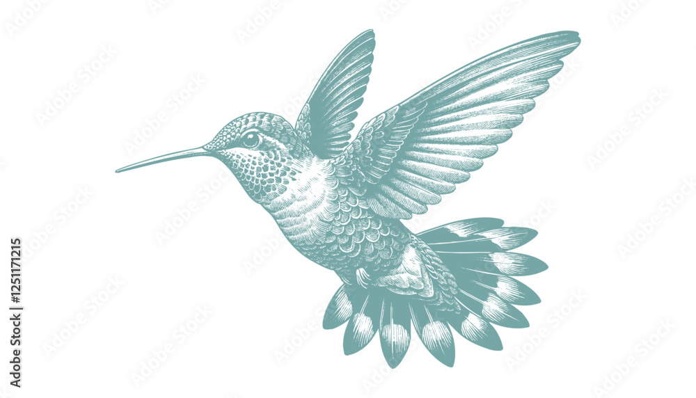 Fototapeta premium hummingbird vector | bird vector | hummingbird illustration | hummingbird silhouette | hummingbird tattoo | hummingbird engraving | hummingbird drawing