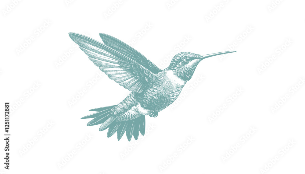Fototapeta premium hummingbird vector | bird vector | hummingbird illustration | hummingbird silhouette | hummingbird tattoo | hummingbird engraving | hummingbird drawing