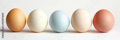 Colorful easter eggs arrangement for catholic easter celebration design. Horizontal banner. Copy space