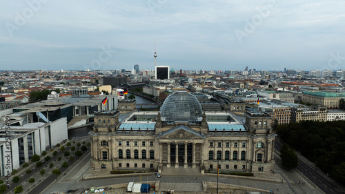 Berlin Skyline City Panorama  famous landmark in Berlin, Germany, Europe.