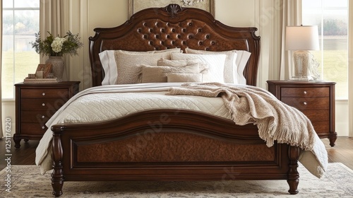 Elegant bed with clean, wrinkle-free sheets and a cozy throw blanket.