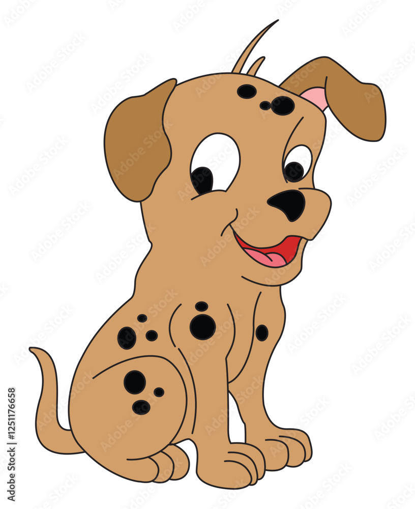 Fototapeta premium Vector illustration a dog in smiling