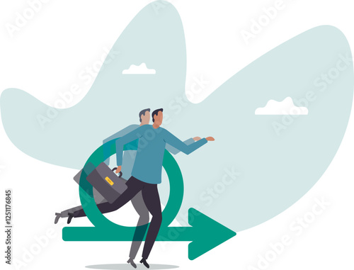 Agile methodology for business or software development, flexibility work in modern company management .business concept.flat character.