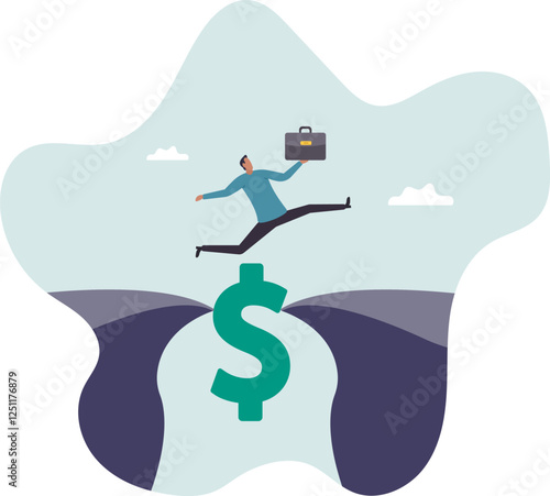 Money to rescue or support business to survive, financial help solution to get pass crisis,business concept.flat character.