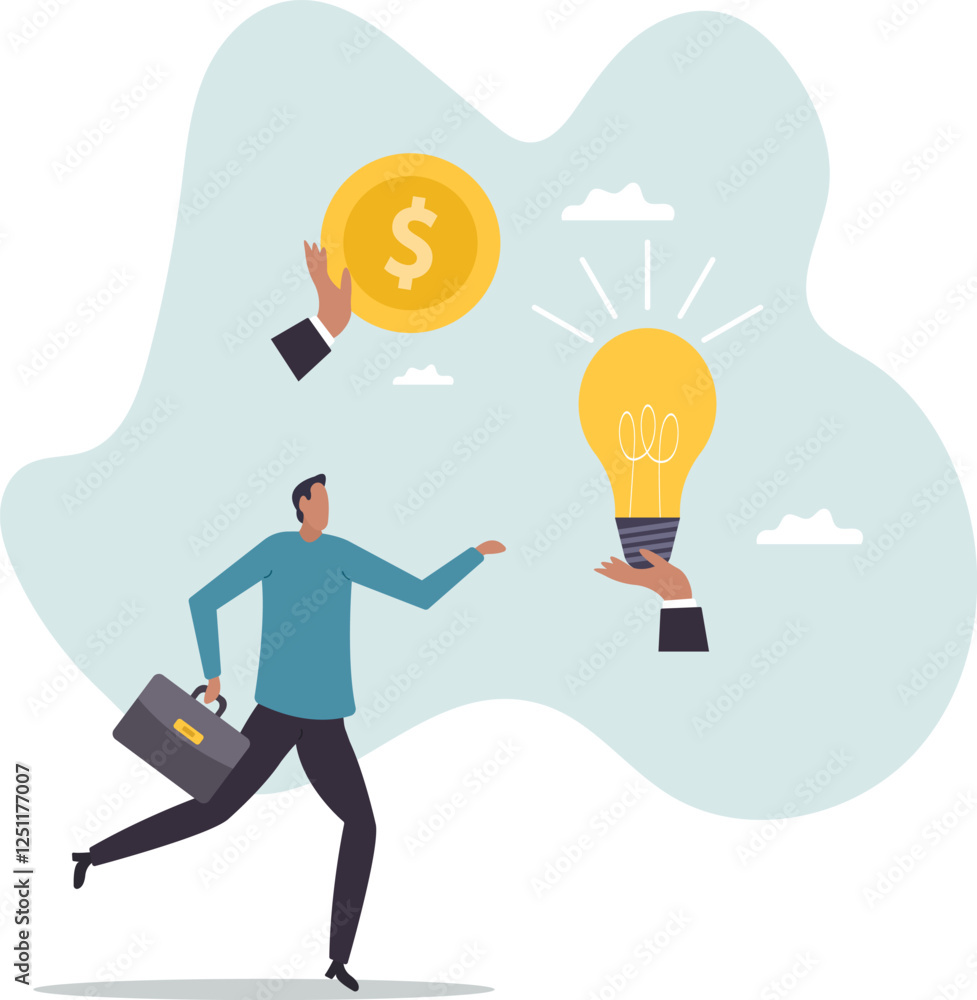 Crowd funding, new business or start up company to get money .business concept.flat character. Crowd funding, new business or start up company to get money .business concept.flat character.