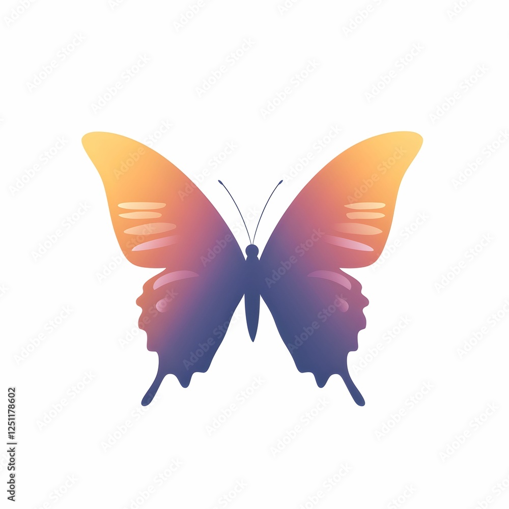 Colorful butterfly illustration showcasing intricate wing patterns and gradients Colorful butterfly illustration showcasing intricate wing patterns and gradients
