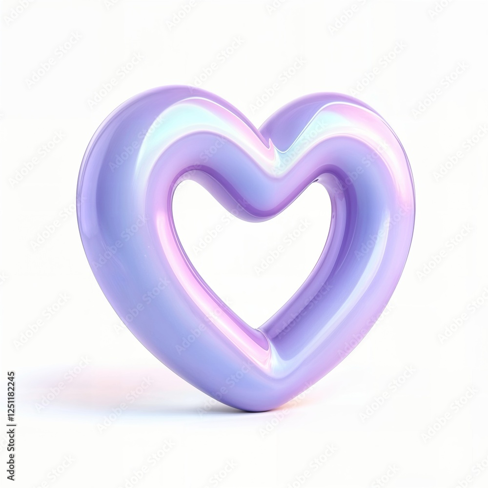 Shiny purple heart symbol, 3D abstract love concept Shiny purple heart symbol, 3D abstract love concept