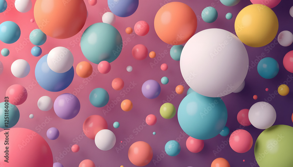 Colorful abstract composition of floating spheres on a gradient background
Colorful abstract composition of floating spheres on a gradient background