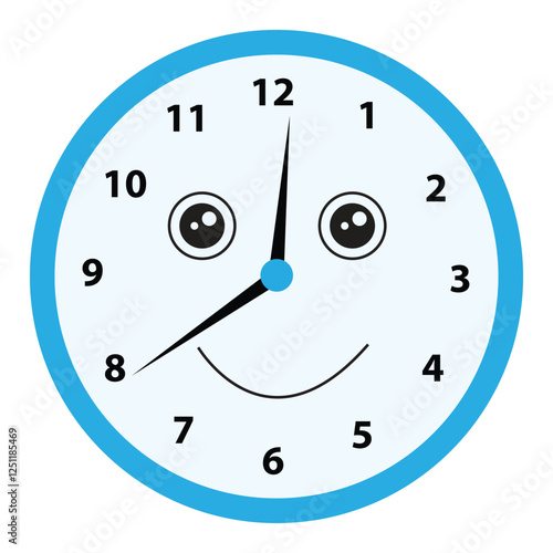 Vector illustration clock showing eleven forty