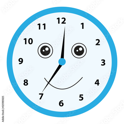 Vector illustration clock showing eleven thirty five