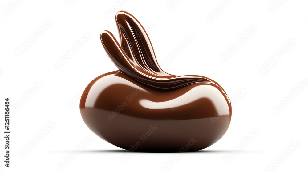 a chocolate Easter bunny with a glossy finish, highly detailed 3D render, realistic textures, isolated on white background a chocolate Easter bunny with a glossy finish, highly detailed 3D render, realistic textures, isolated on white background