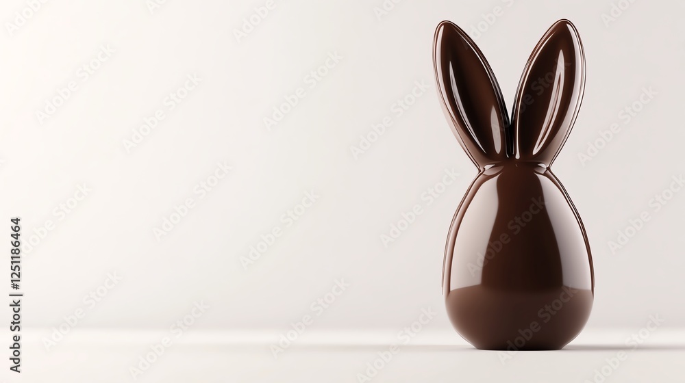 Obraz premium a chocolate Easter bunny shaped like a teddy bear, ultracute and cuddly, 3D render, isolated on white background
