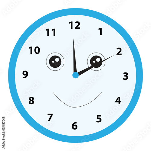 Vector illustration clock showing twelve ten