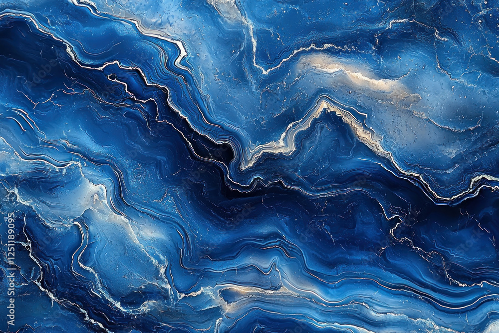 Obraz premium Abstract blue and gold marble texture background for design projects