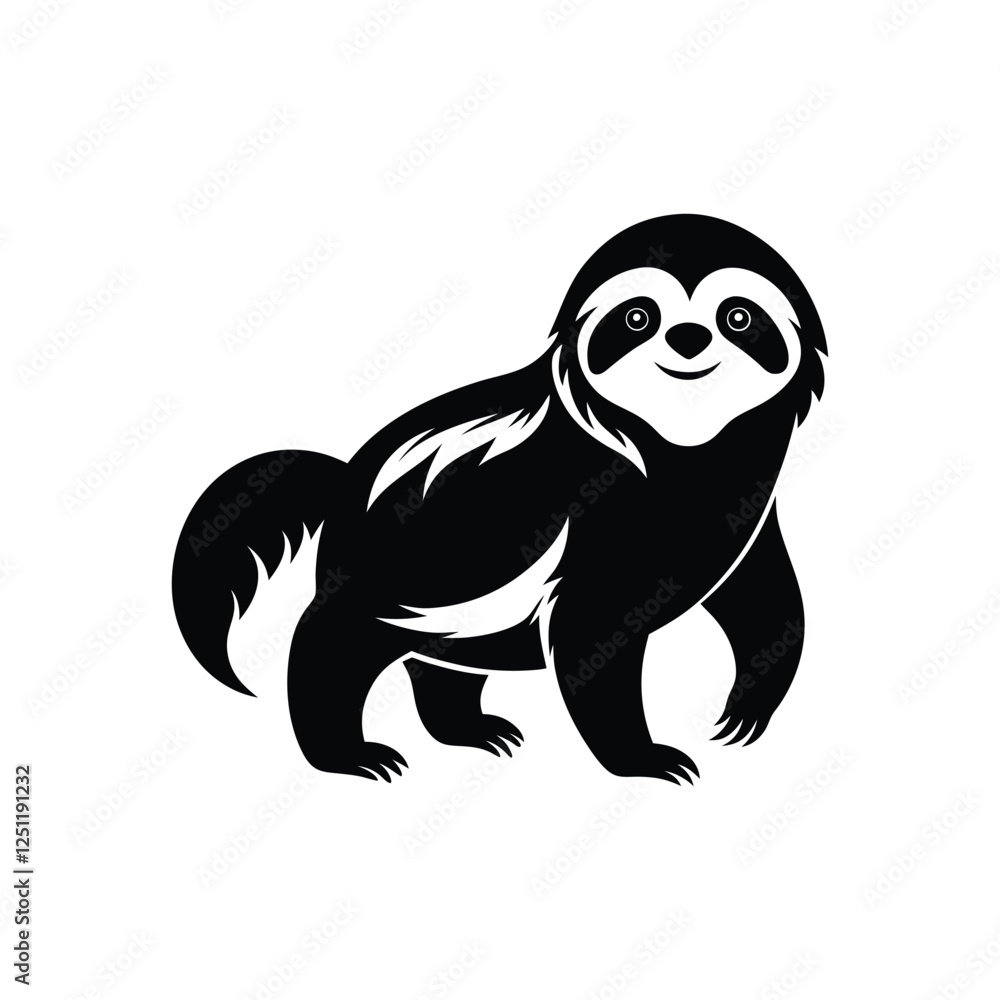 sloth vector on a white background.eps