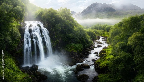 waterfall in the mountains